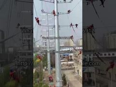 Güç çelik direklerin yerinde montajı#Elektrik#Elektrik işleri#iletim direği