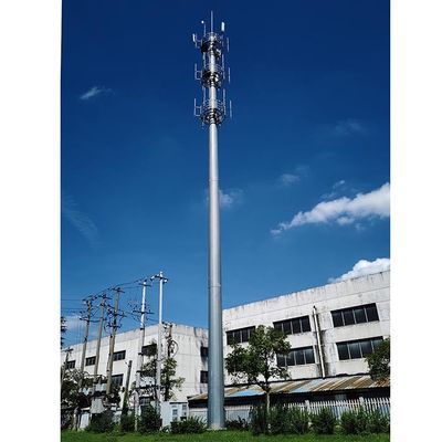 Toz kaplamalı 40 metrelik çelik antenler platformlu monopoller