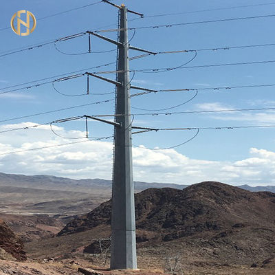 Kendinden Destekli Metal Güç Kutbu 32m 0-30 Derece Dodecagon 166KV İletim Hattı
