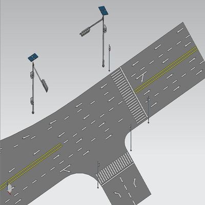 T Tipi Sekizgen Şekil 6M Konsol Trafik Işığı Direği
