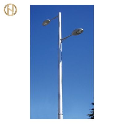 Tek Kollu Çelik Tüp Özel Elektrikli Sokak Işığı direği Sıcak Dip Galvanize Kaplama