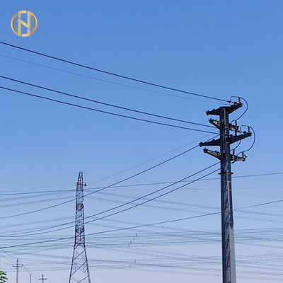 Gri Renkli Galvanizli Sekizgen Çelik Kutup 69KV NEA 50FT 55FT 60FT 65FT 70FT