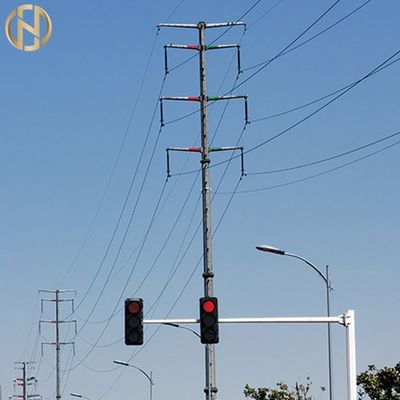 Poligon Şekilli Trafik Işık Direği 6M X 12M Kollu Sinyal Işık Direği