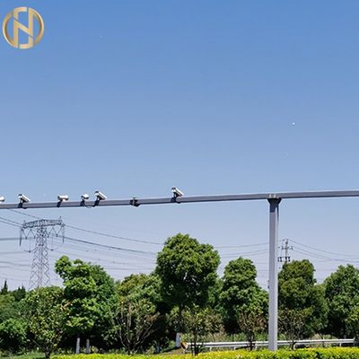 Q235 Galvanizli CCTV Dış Güvenlik Kamera Direği Çift Parantez