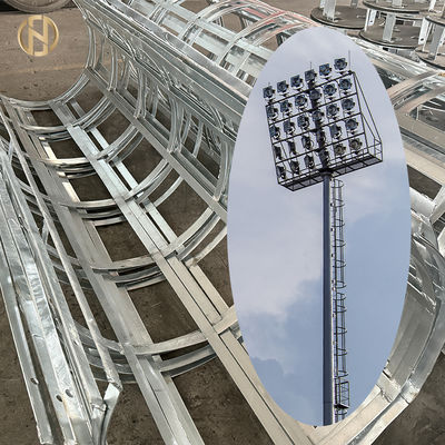 satın al Stadyum Aydınlatma Yüksek Direk Sıcak Daldırma Galvanizli Boru Çelik Direk, Dairesel ve Düzensiz Işık Plakası Seçenekleriyle online manufacture