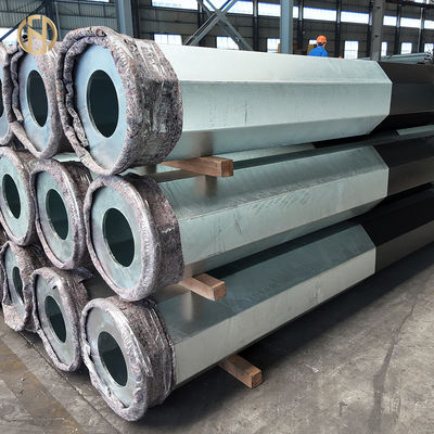 satın al Yüksek Kaliteli İhracat Sekizgen Sıcak Dip Galvanize Edilmiş Transmisyon hattı Çelik direği online manufacture