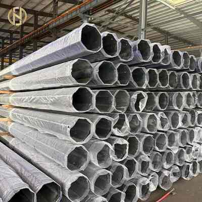 satın al Açık hava 11M 350KGF 13M 400KGF 15M 450KGF Galvanize Sekizgen Çelik Yayın Güç direği online manufacture
