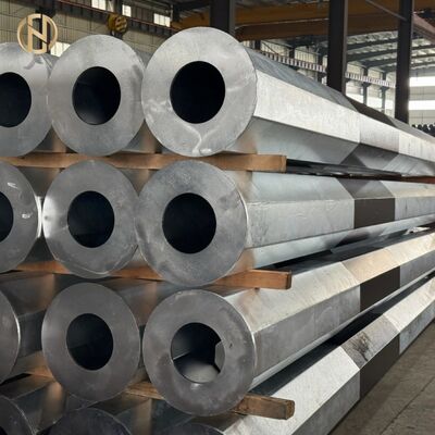 satın al Döner anti batma alt plaka ile sıcak dip galvanize sekizgen çelik güç direği online manufacture