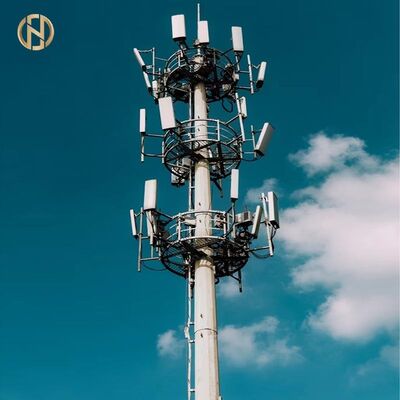 satın almak Sıcak Dip Galvanizli Telekomünikasyon Çelik direği TIA/EIA-222 Uyumlu, 20-50m 4G/5G Ana İstasyonları için online manufacture