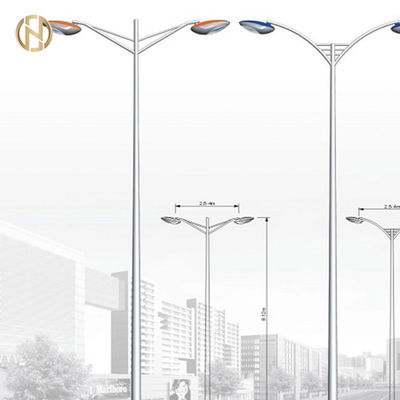 satın al Tek veya Çift Kollu Galvanizli Güneş Sokak Işık Direği / Çelik Işık Direği / Lamba Direği online manufacture