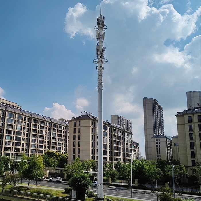 Antenna koltukları ile özelleştirilmiş galvanizli çelik iletişim direği