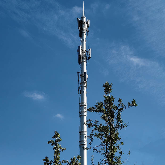 Sıcak Dip Galvanizli Çelik Anten Monopoles Platformlu