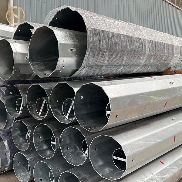 Sıcak Daldırma Galvanizli Yüksek Gerilim Güç Elektrik İletim Hattı Direği Elektrik Ekipmanları