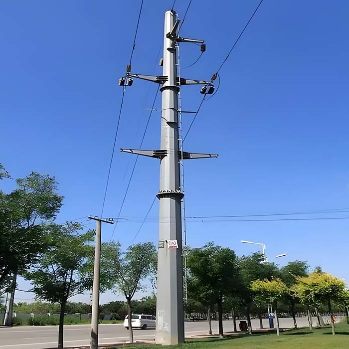 Sıcak Daldırma Galvanizli Yüksek Gerilim Güç Elektrik İletim Hattı Direği Elektrik Ekipmanları