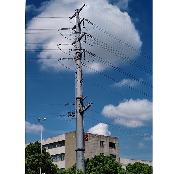 Sıcak Daldırma Galvanizli Yüksek Gerilim Güç Elektrik İletim Hattı Direği Elektrik Ekipmanları