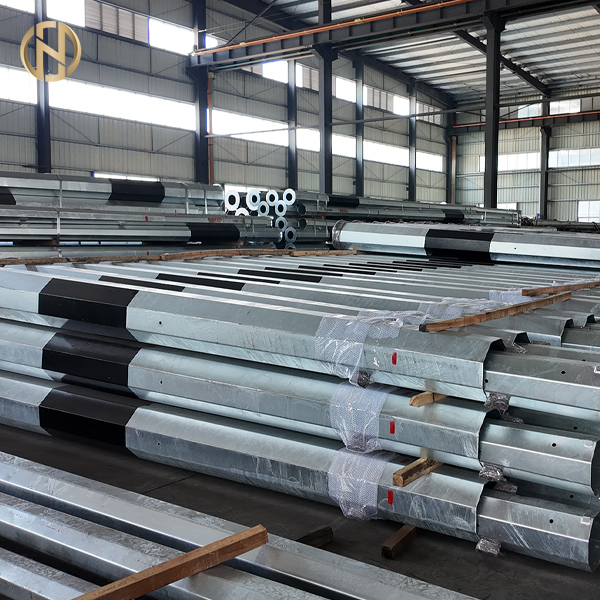 25FT-45FT Sekizgen Çokgen Sıcak Dip Galvanize Elektrik Dağıtım Çelik Güç direği