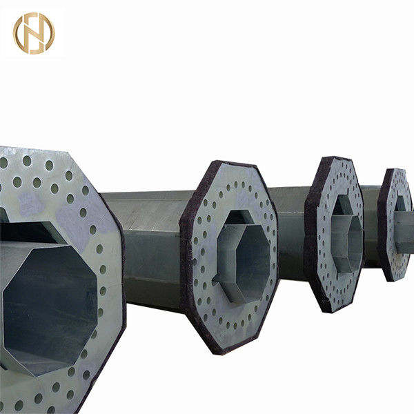 Q345 Boru Çelik Yardımcı Direk 138KV Sıcak Daldırma Galvanizli Yüzey ASTM570