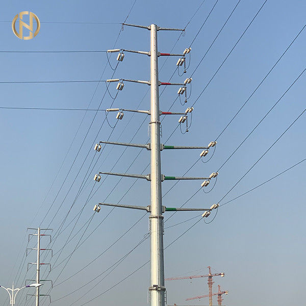 Dodecagon Elektrikli Çelik Yardımcı Direk Sıcak Daldırma Galvanizli 32m 110FT