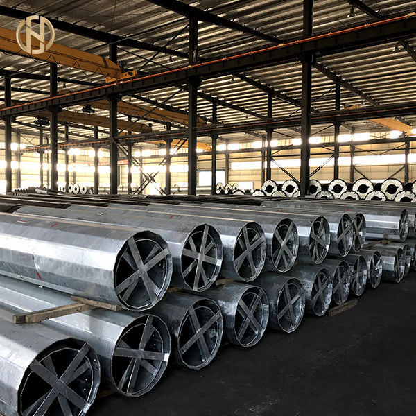 Gri Renkli Galvanizli Sekizgen Çelik Kutup 69KV NEA 50FT 55FT 60FT 65FT 70FT