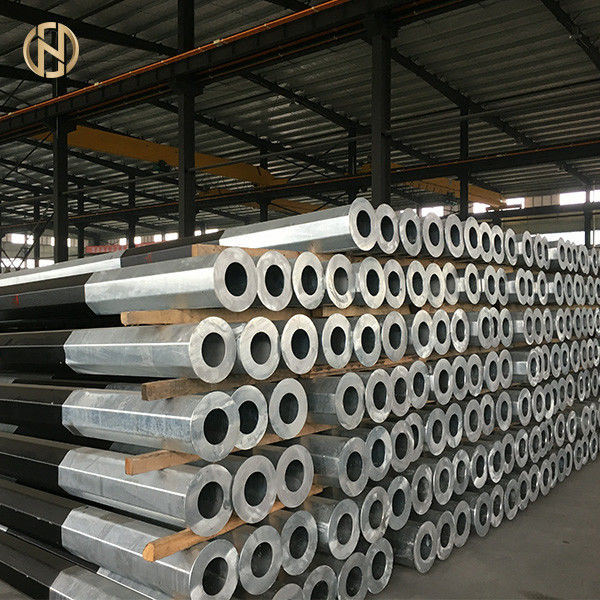 Özel Renkli Elektrik Güç Kutbu 12m 500daN Sıcak Daldırma Galvanizli Yüzey