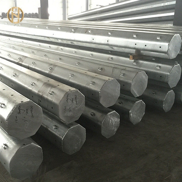 Donanımlı ISO 9001 Sertifikalı 45FT 13.7M Sekizgen Galvanizli Çelik Kutup