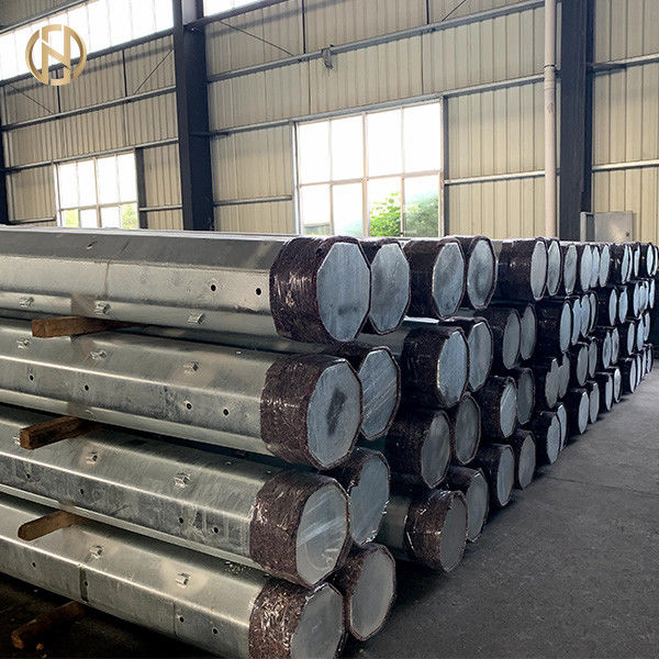 Güç Dağıtımı için Sıcak Daldırma Galvanizli Çelik Yardımcı Direk 35FT 40FT 10.5m 12m