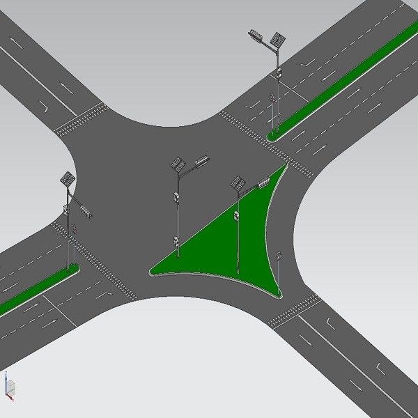 Çapraz Yol Kurulum Trafik Sinyal Direği 3M 3.3M Düz Tip