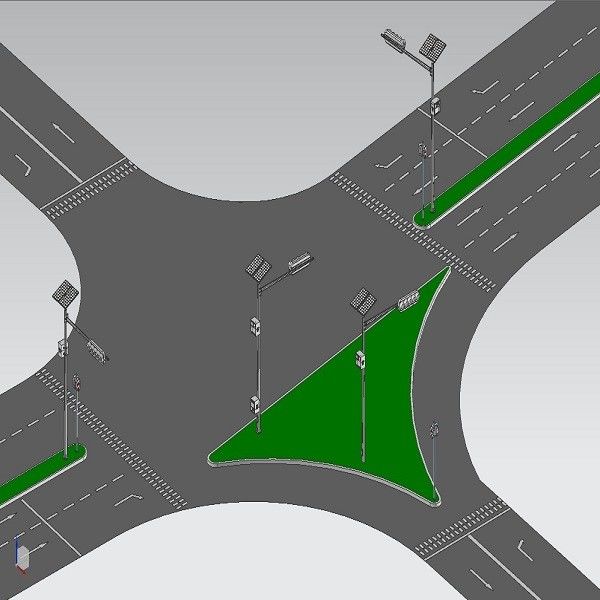 Çapraz Yol Kurulum Trafik Sinyal Direği 3M 3.3M Düz Tip
