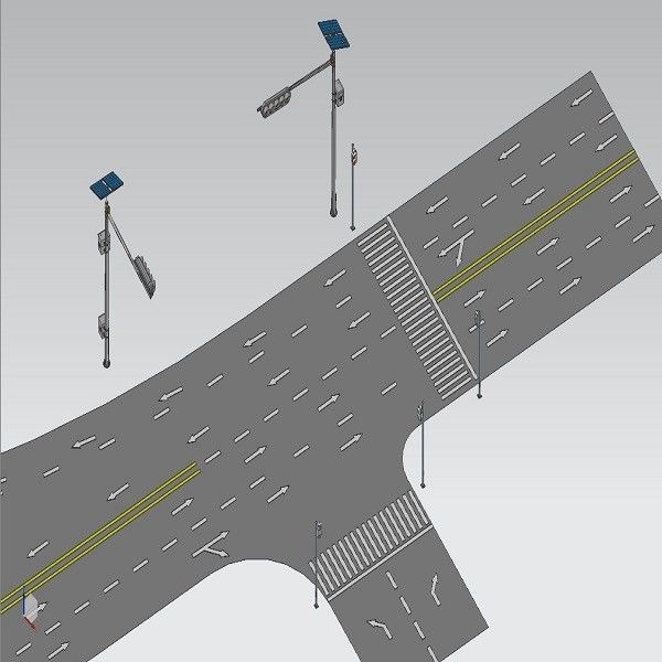 T Tipi Sekizgen Şekil 6M Konsol Trafik Işığı Direği