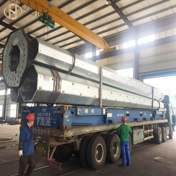 Octadecagon Yüksek Direk Sokak Işık Direği Sıcak Daldırma Galvanizli 20M 30M 36M