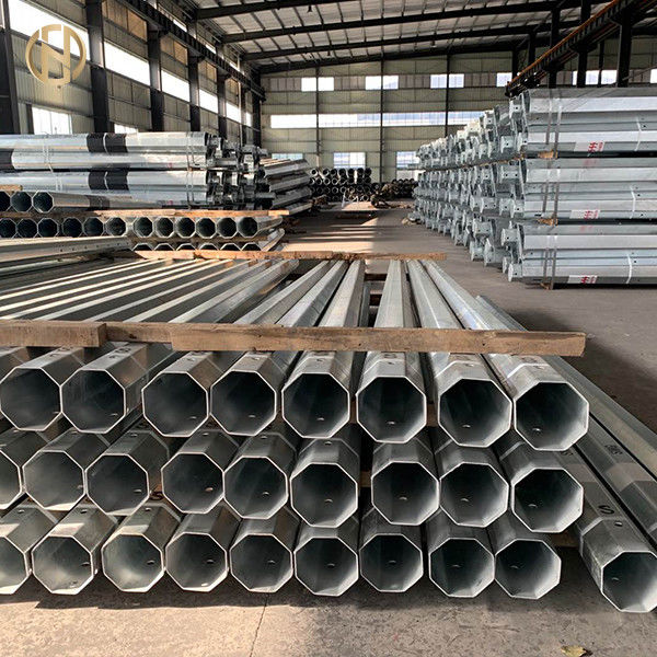 Sıcak Daldırma Galvanizli Çelik Boru Direği 17M 3000daN Güvenlik Faktörü 2.0