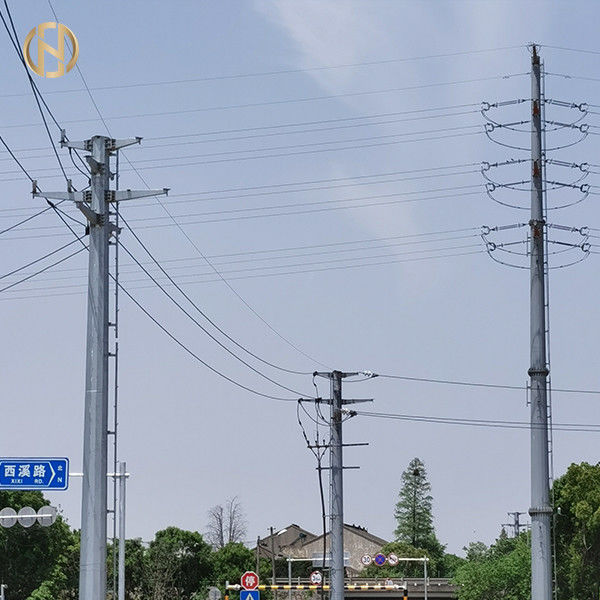 Gömülü Tip Metal Yardımcı Direkler GR50 Sekizgen Şekil 15KV 33KV 14m