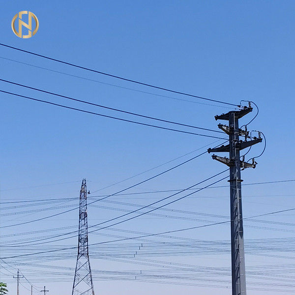 Gri Renkli Galvanizli Sekizgen Çelik Kutup 69KV NEA 50FT 55FT 60FT 65FT 70FT