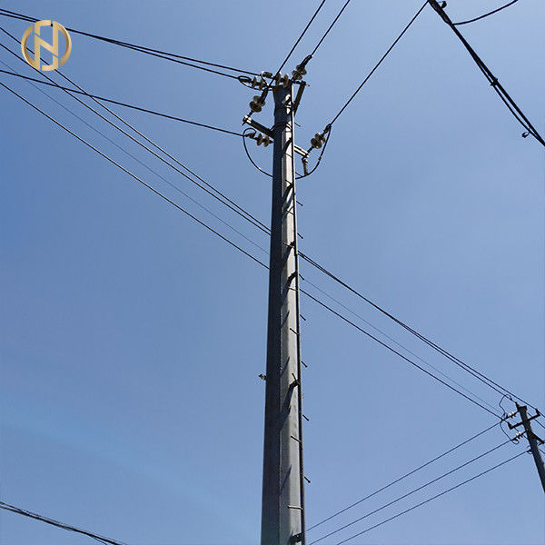 Gri Renkli Galvanizli Sekizgen Çelik Kutup 69KV NEA 50FT 55FT 60FT 65FT 70FT
