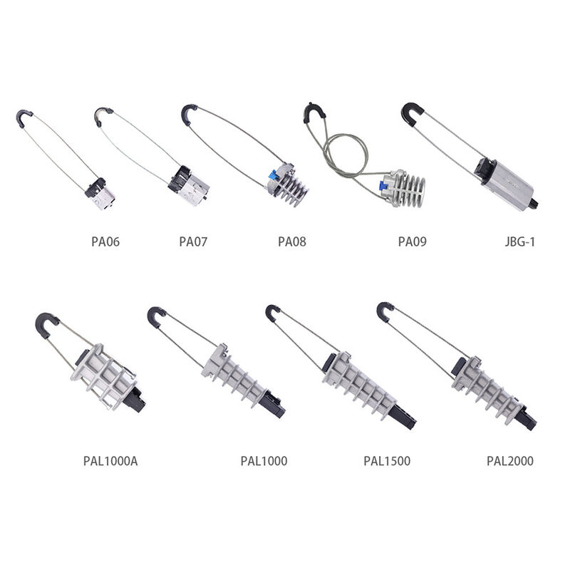 Yüksek Mukavemetli Metal Kablo Optik Gerginlik Kelepçesi Çıkmaz Ankraj Kama Kelepçesi Fiber