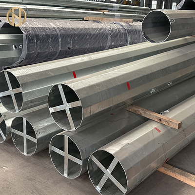 Sıcak Daldırma Galvanizli Yüksek Gerilim Güç Elektrik İletim Hattı Direği Elektrik Ekipmanları