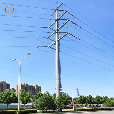 Konik Geçmeli Birleşimli Q355 Galvanizli Çelik Enerji Nakil Direği, 10-35kV için 15-20M Sekizgen Enerji Dağıtım Direği, Doğrulanmış Kaynak Üreticisi